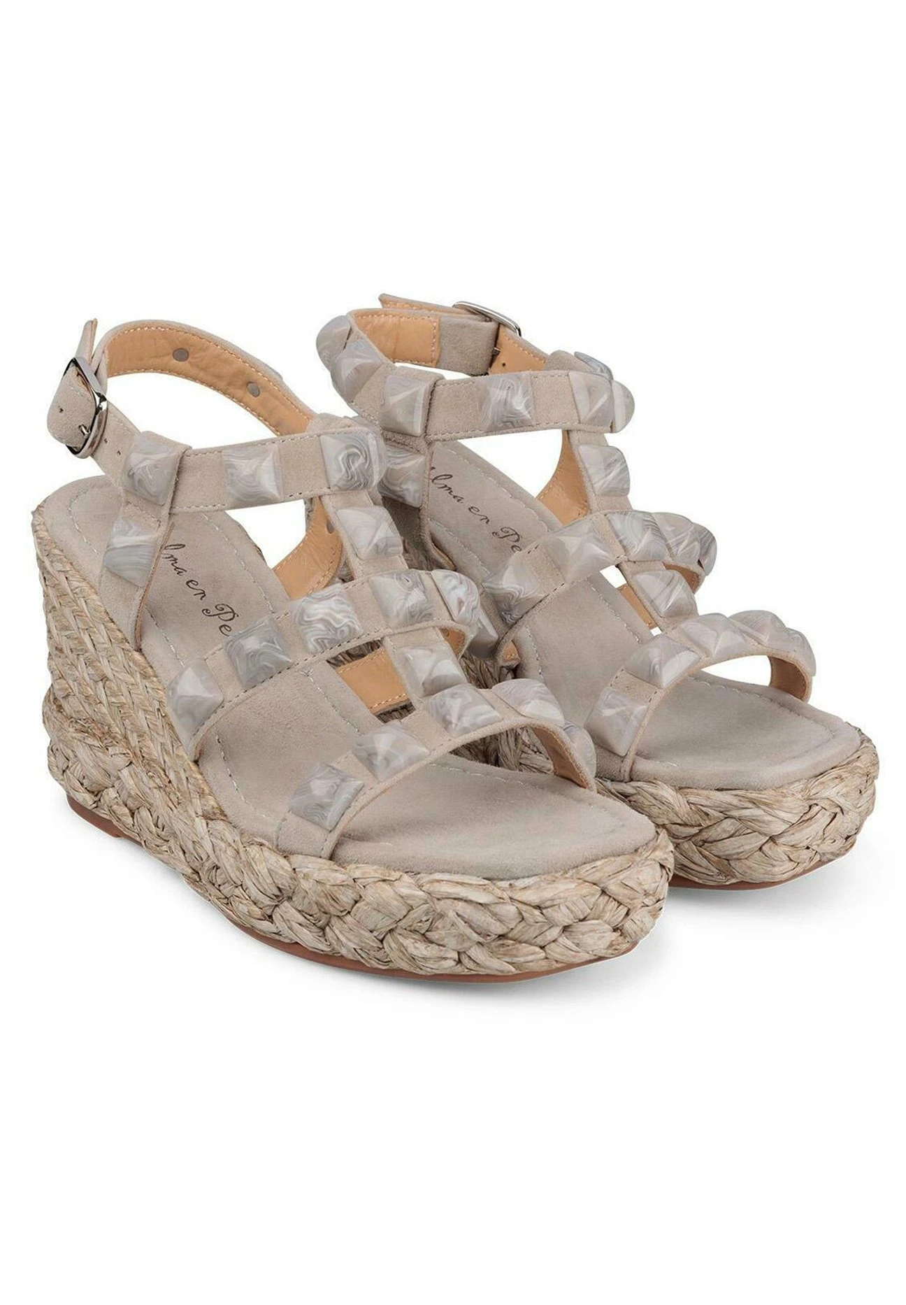 Alma En Pena Bermudez - Sandalen Met Sleehak - Gris 2 Alma En Pena Bermudez - Sandalen Met Sleehak - Gris - Afbeelding 2